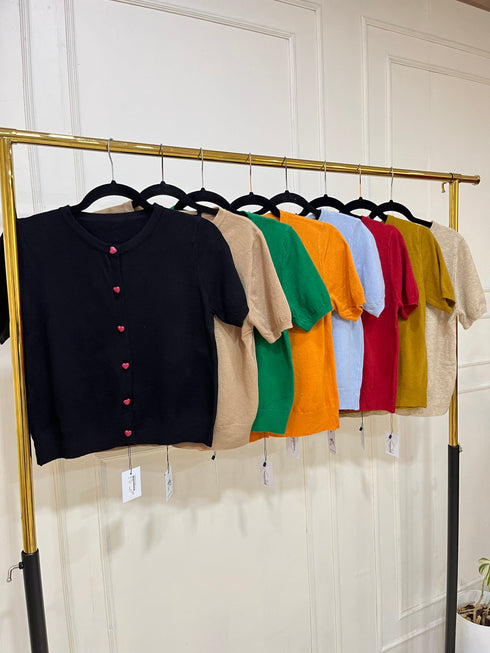 Women Knitted Short Sleeves Tops